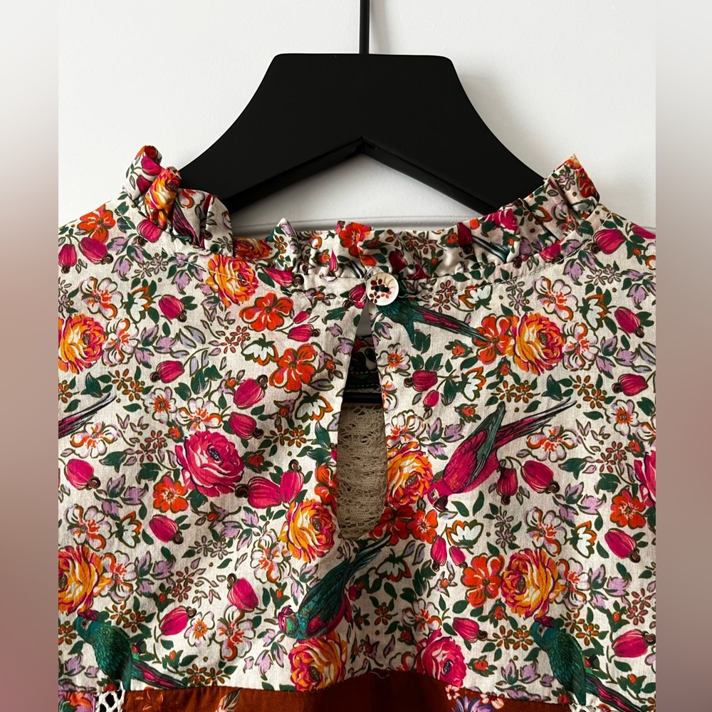 FARM Rio Multi-Print Floral Ruffled Peasant Blouse - Picture 7 of 11
